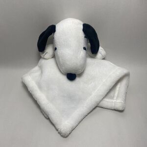 Peanuts Snoopy Lovey White/Black Plush Security Blanket Tag Cut Off Lambs & Ivy